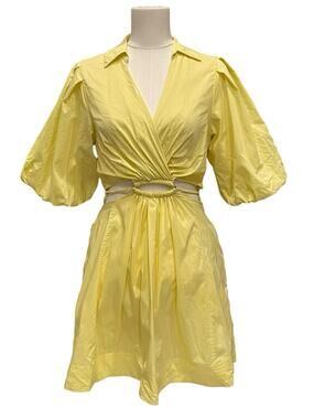Jonathan Simkhai Aulora Cutout Mini Dress Chamomile Cotton Size 2